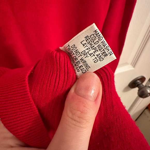 Max Studio Red Collar Sweater Top - Picture 7 of 7